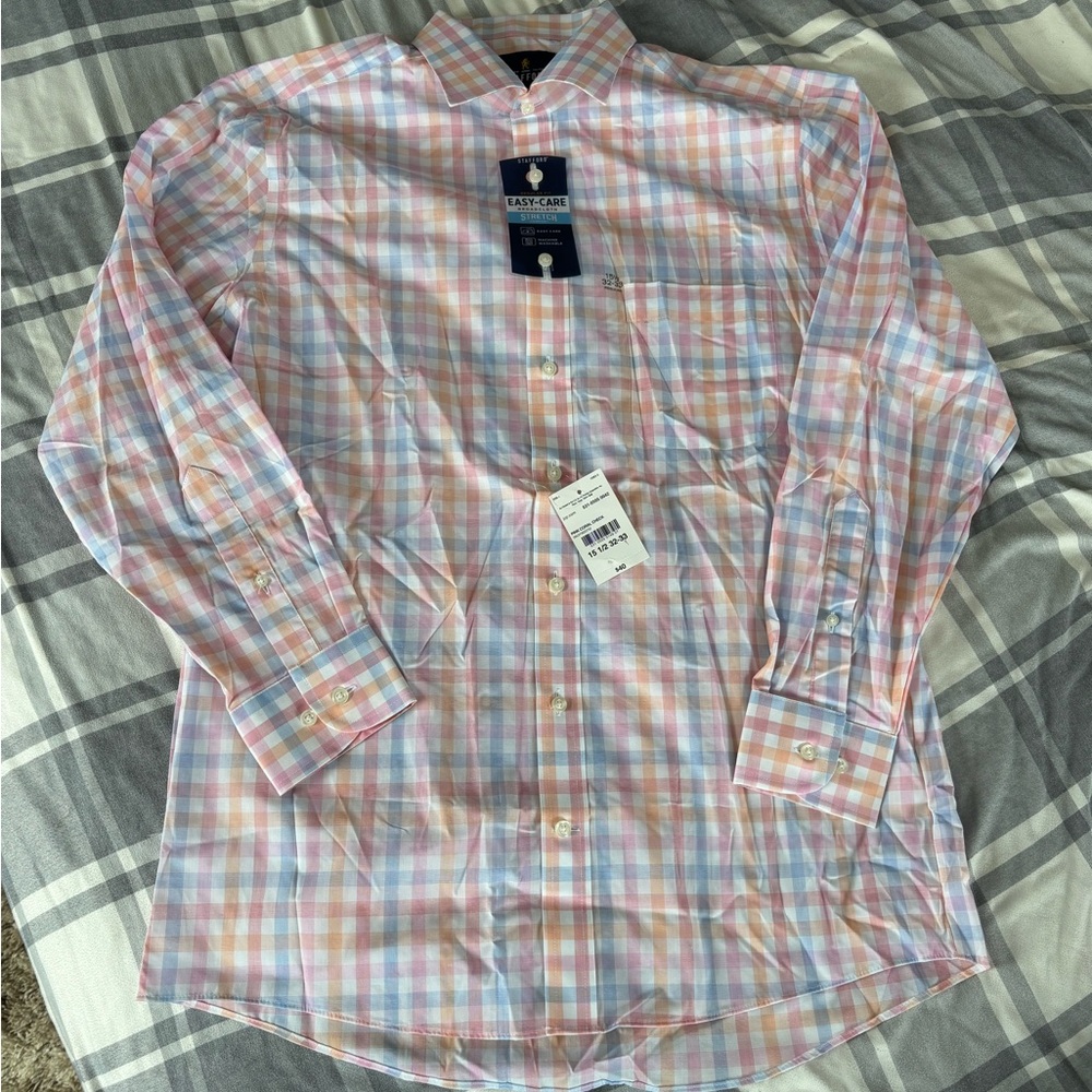 Stafford Multicolor Plaid Dress Shirt